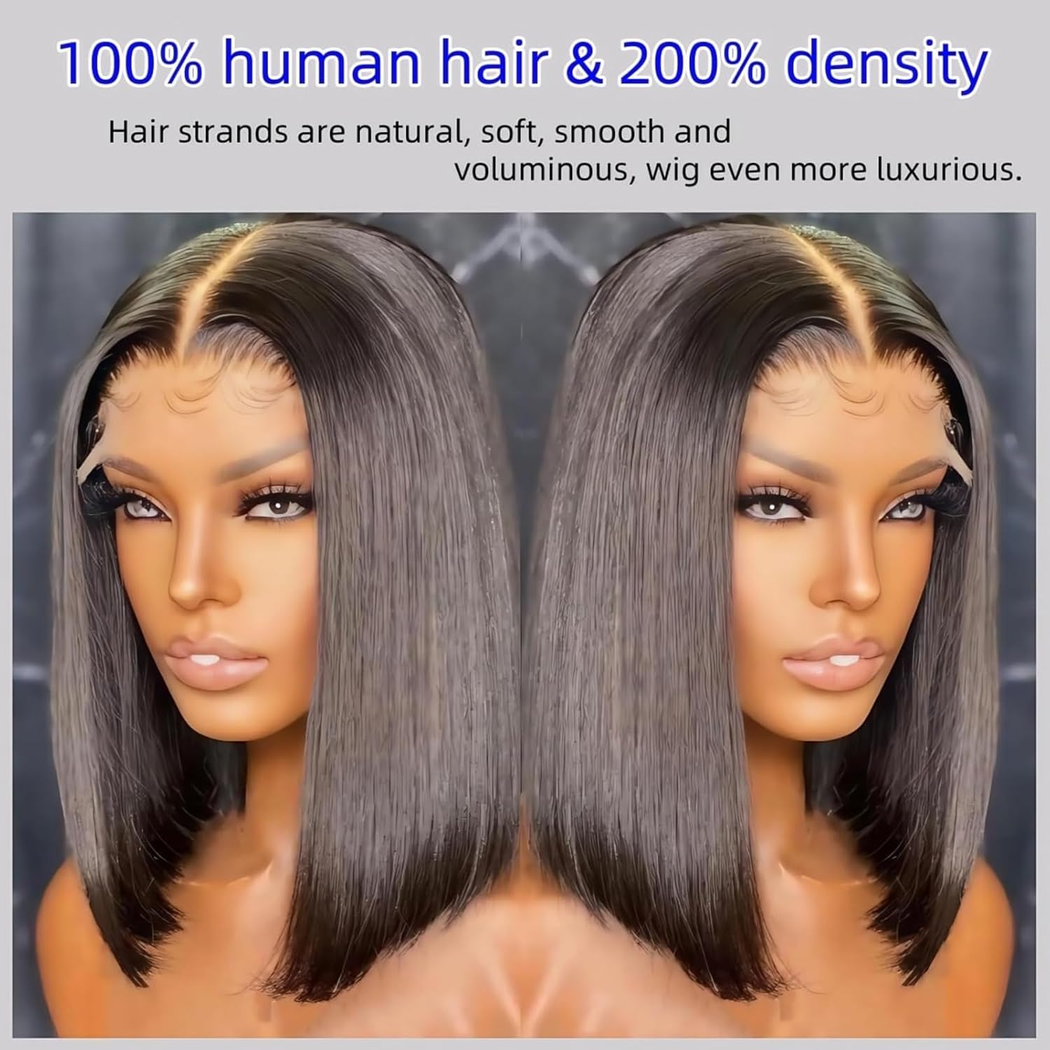 short Bob wig human hair 13x4 HD Lace Front Bob Wig Human Hair Comfortable Breathable Natural Short Style, Fluffy & Face-Slimming Heat-Stylable & Easy Care 200% Density