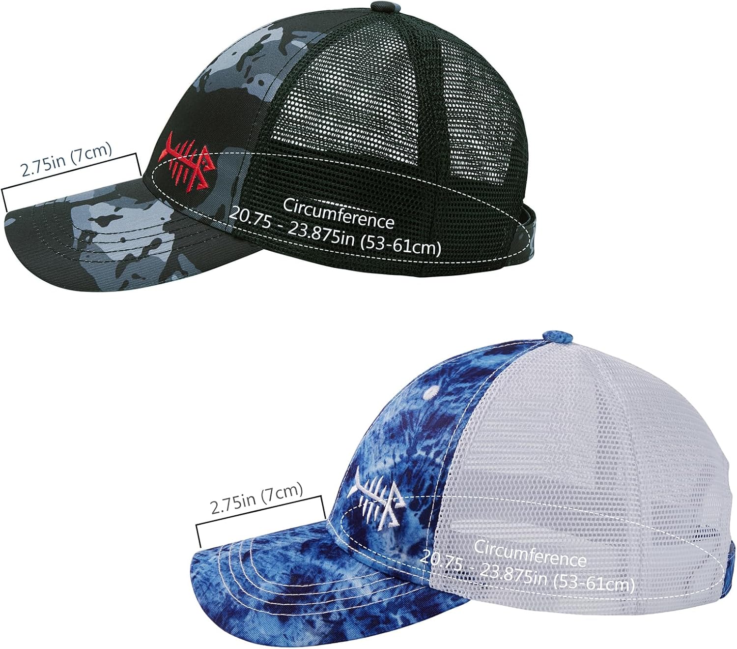 BASSDASH Altimate Fishing Hat, 2 Pack, One Size, Black Camo, Blue Camo, photo 3 of 5