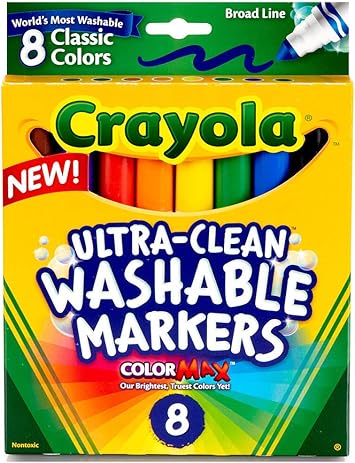 Washable Broad Point Markers 8/Pack [Set of 2]