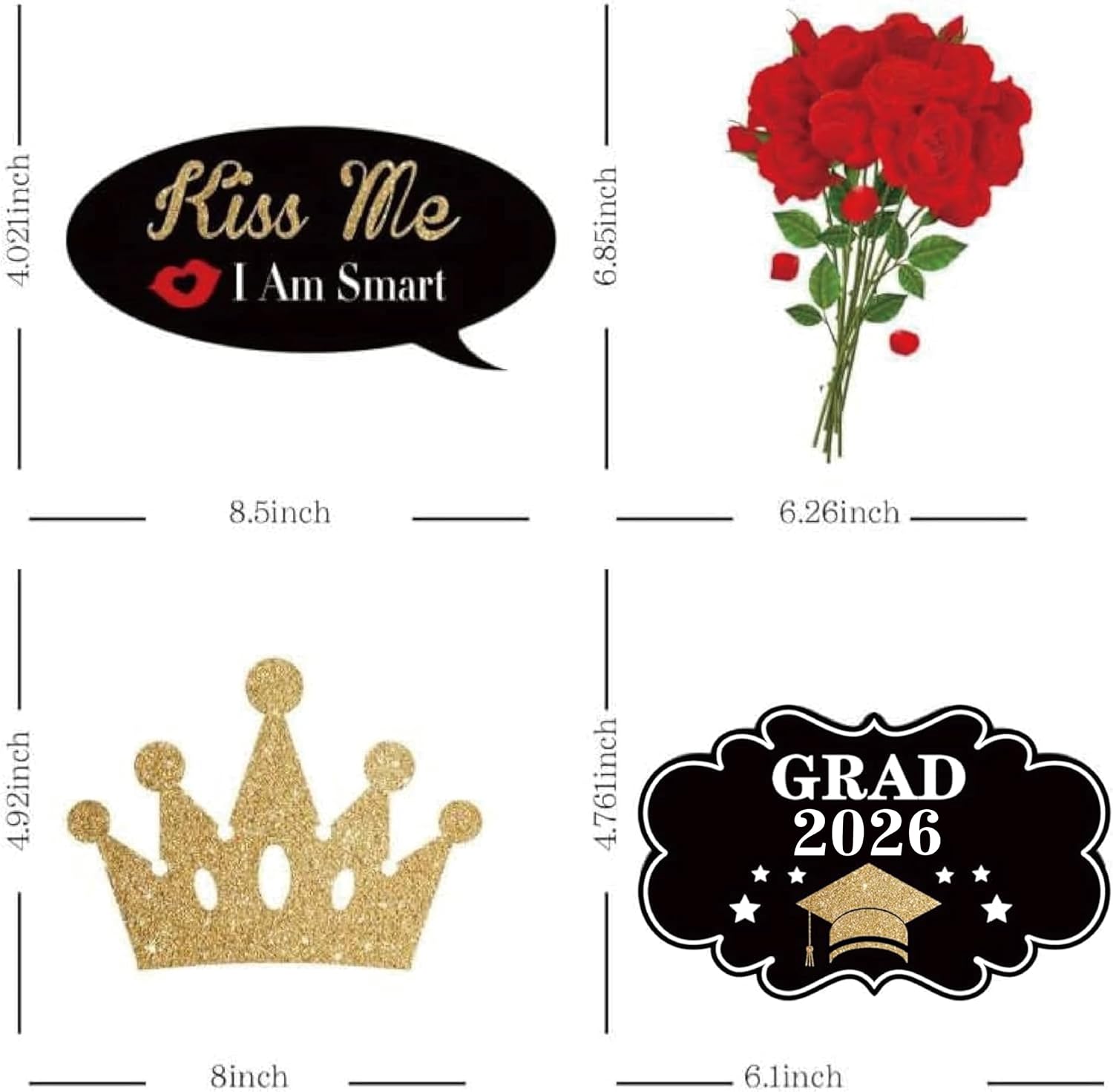 Happy Graduation 2026 Photo Booth Props 35pcs Funny Large Graduation Photo Props Class of 2026 Grad Decor with Sticks for Kids Boy Girl Women Men Graduation Party Favors Supplies Decorations thumbnail