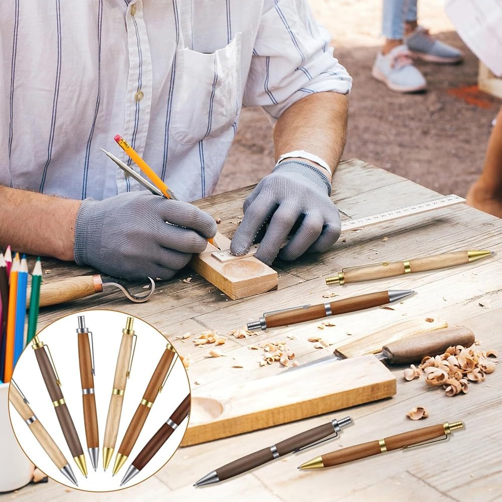 yeraa Kit de Stylo Rétractable pour Tournage sur Bois avec Recharges. Fournitures de Tournage sur Bois pour la Fabrication de Stylos en Bois.
