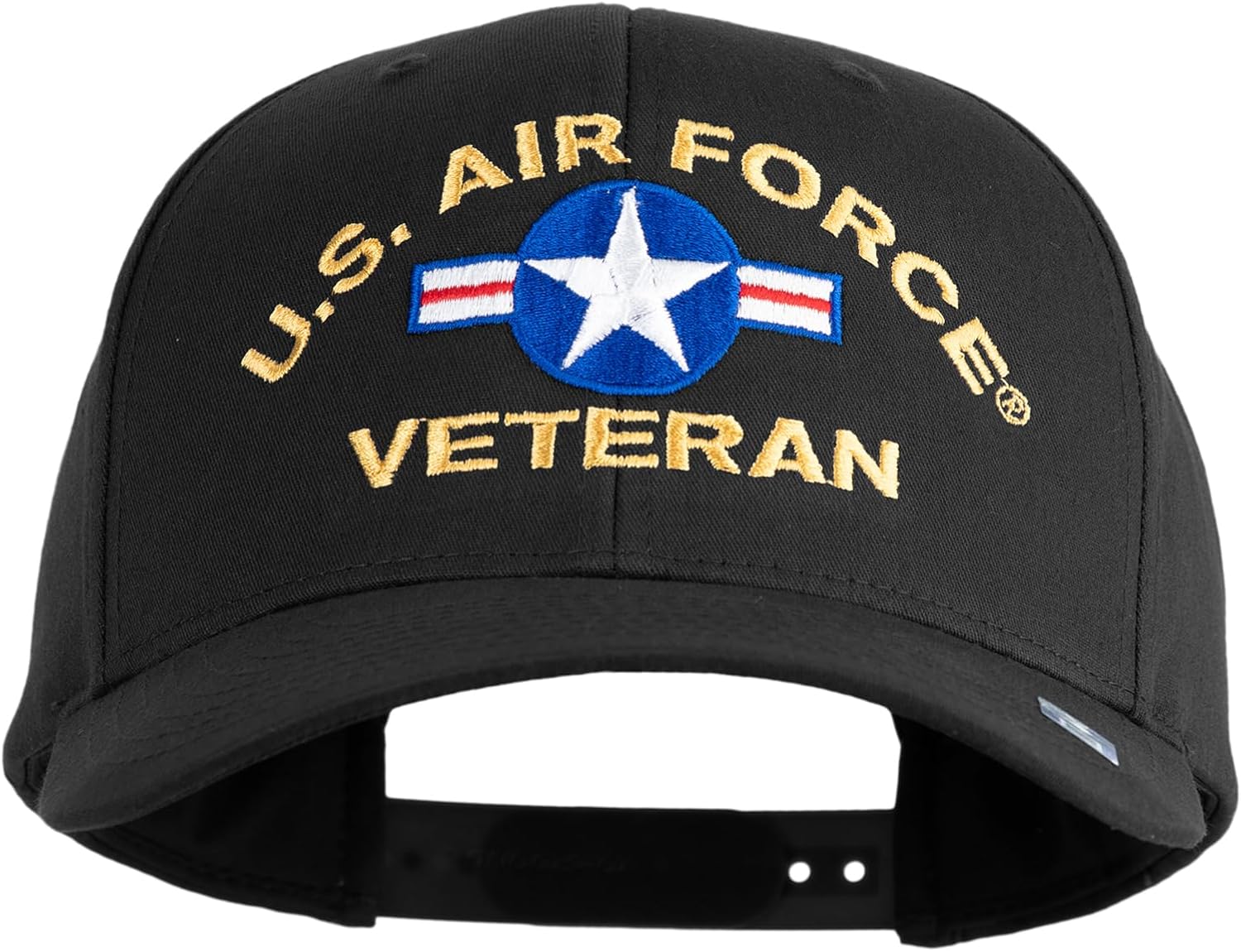e4Hats.com U.S. Airforce Veteran with Roundel Embroidered Retro Cotton Blend Snapback Cap