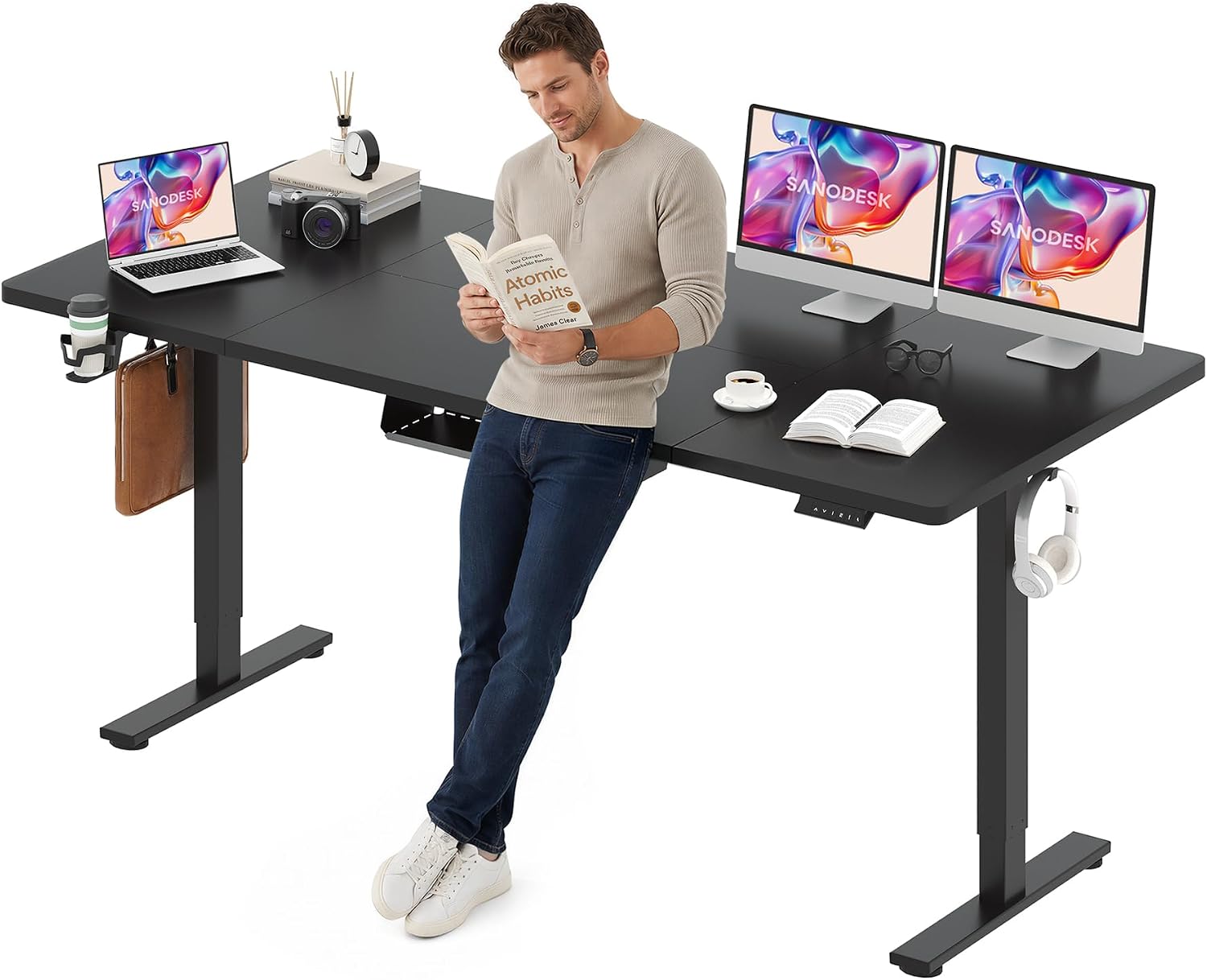 SANODESK 79''x32'' Large Electric Computer Height Adjustable Standing Desk