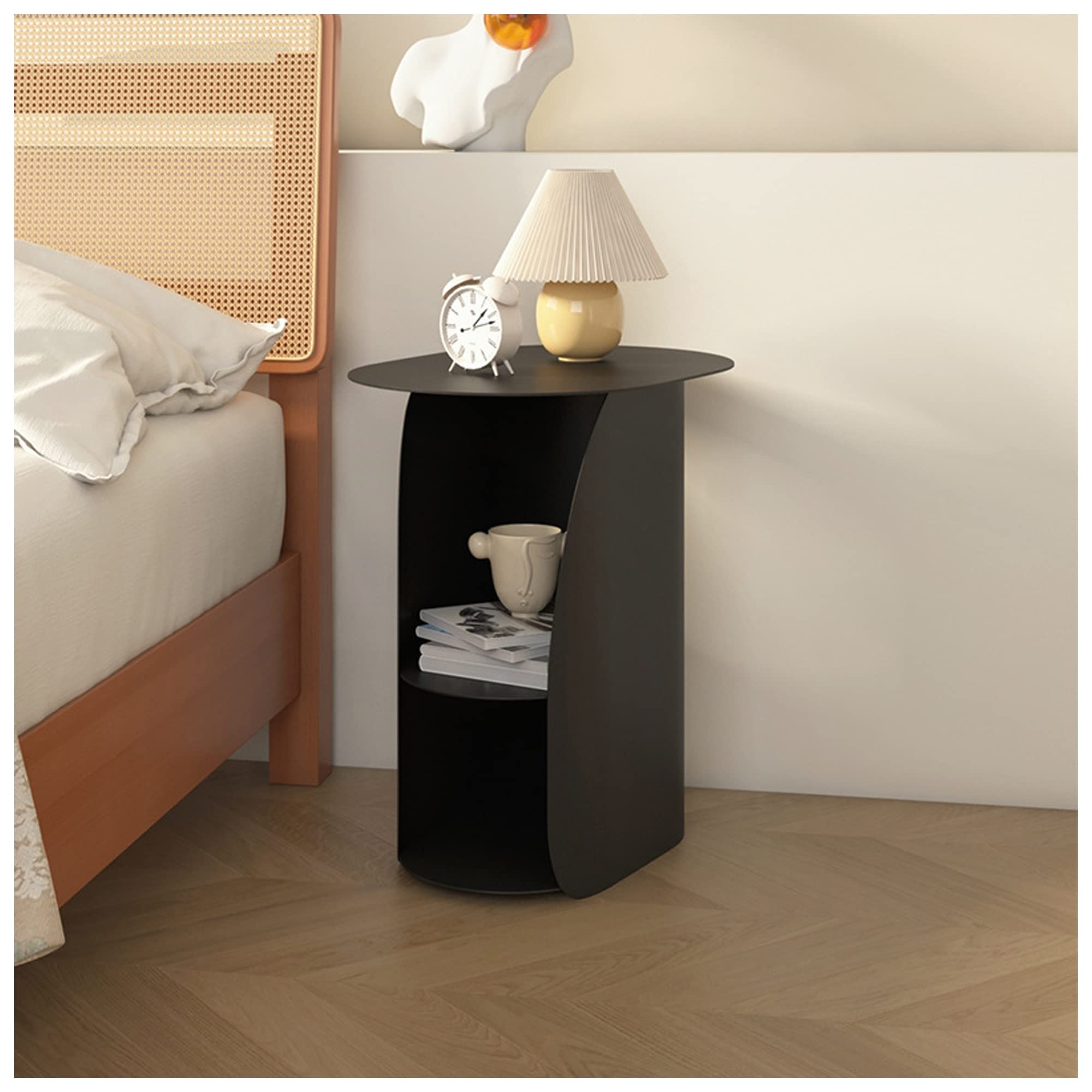Robusto Organizer Da Comodino in Ferro Per Dormitorio Con