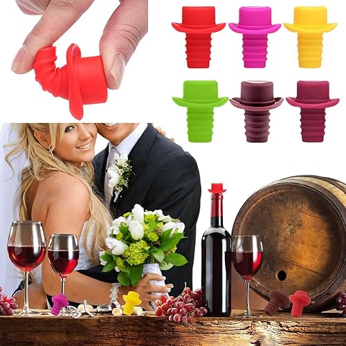 Miniatura 5 de AKOAK Tapón de botella de vino  Tapón de silicona para botella de vino  Tapa sellada reutilizable e irrompible  Bebidas, cerveza, champán, vino,