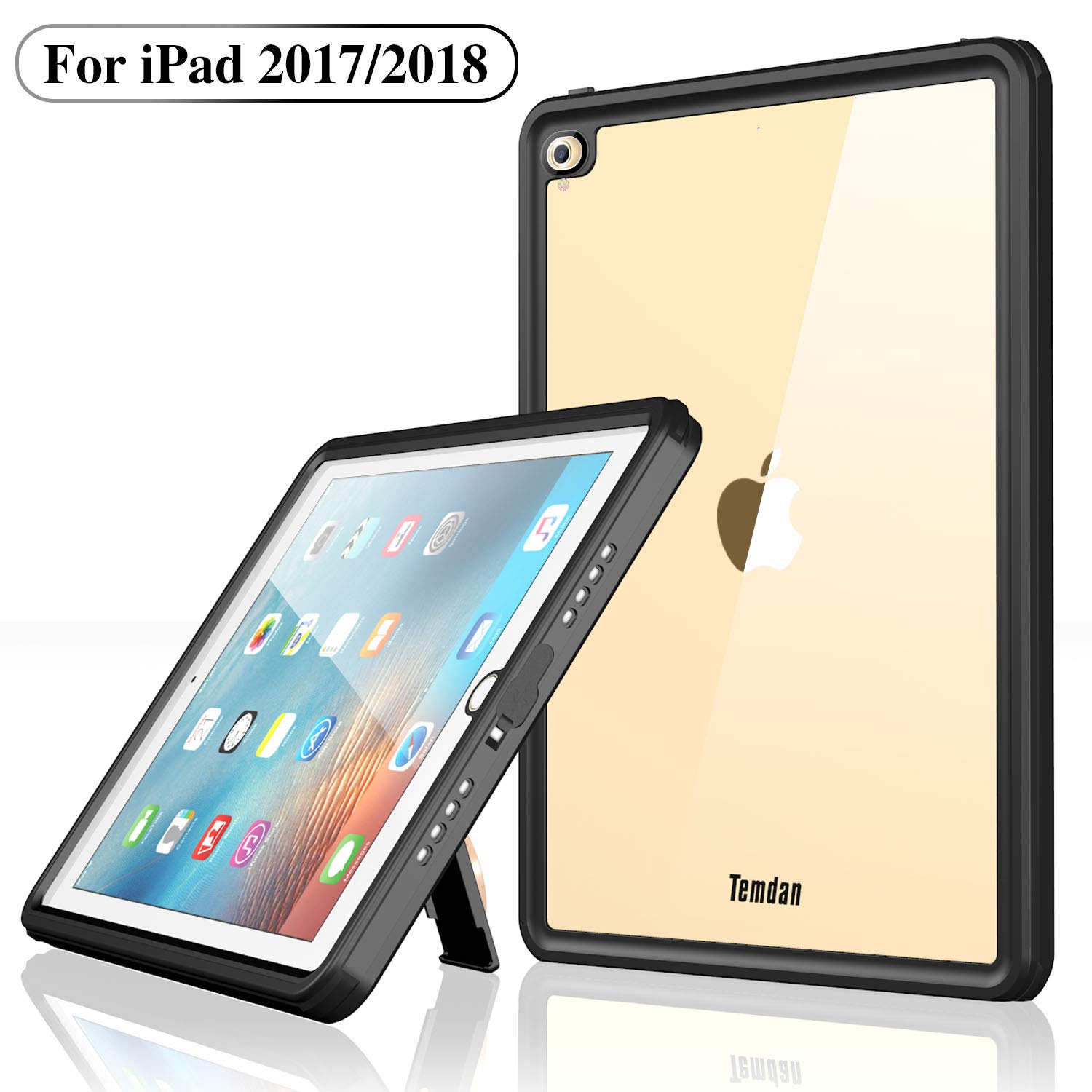 Temdan iPad 2017 防水ケース iPad 2018 防水ケース 9.7インチ IP68完全防水規格 iPad2017版/2018版対応 黒