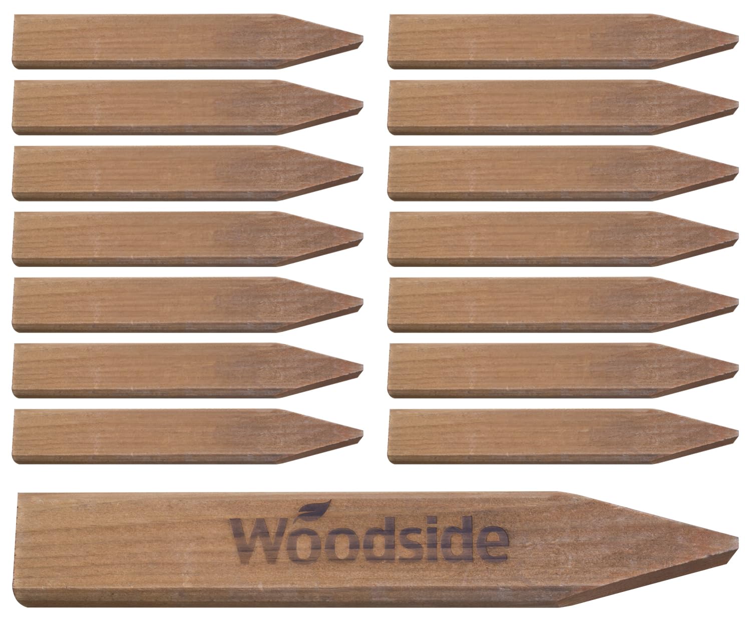 Woodside Brown Square Pressure Treated Wooden Fence Posts/Stakes Garden Fencing Pegs 15 Pack