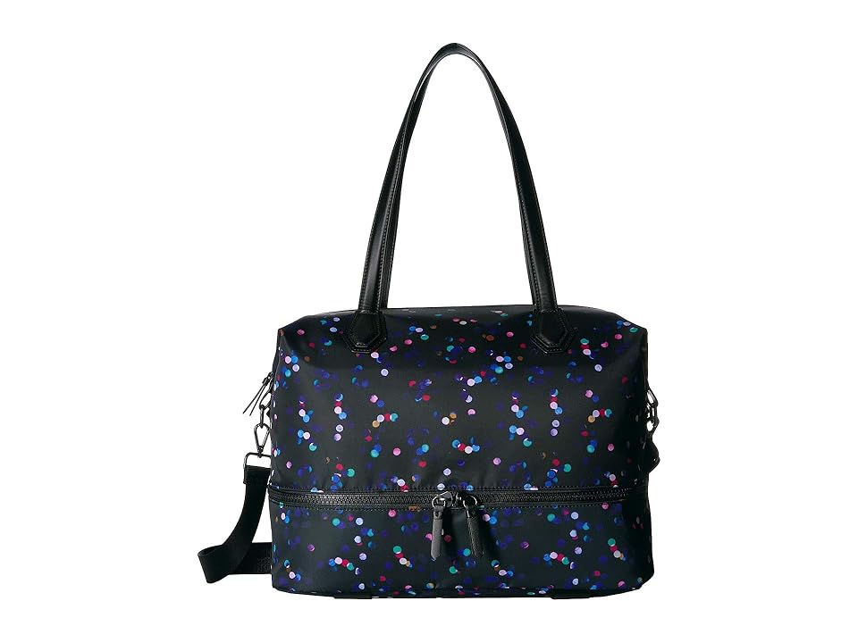

London Fog Vinyl Weekender Bag (Black Dot Print) Handbags