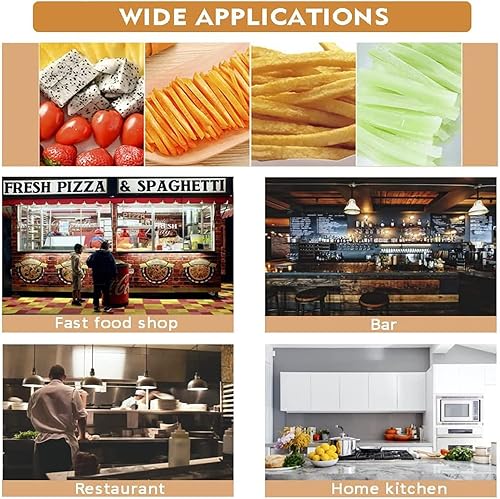 Miniatura 8 de uyoyous Cortador de patatas fritas de acero inoxidable, cortador de patatas comercial de frutas y verduras con cuchillas de 1/2 pulgadas, 3/8