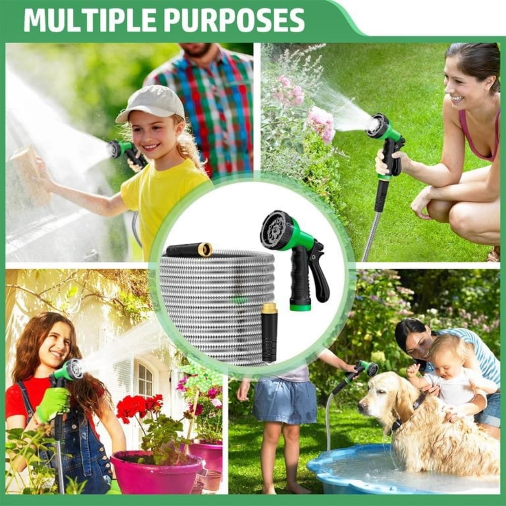 Tubo Da Giardino Acciaio Inox 30 Metri - Leggero, Flessibile, Con