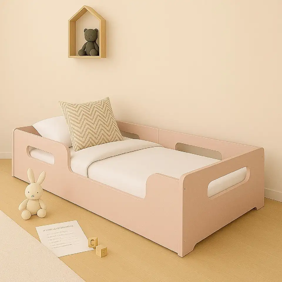 Cama Montessoriana Solteiro Princesa Infantil Mdf P/Colchão 188x88 - Rose