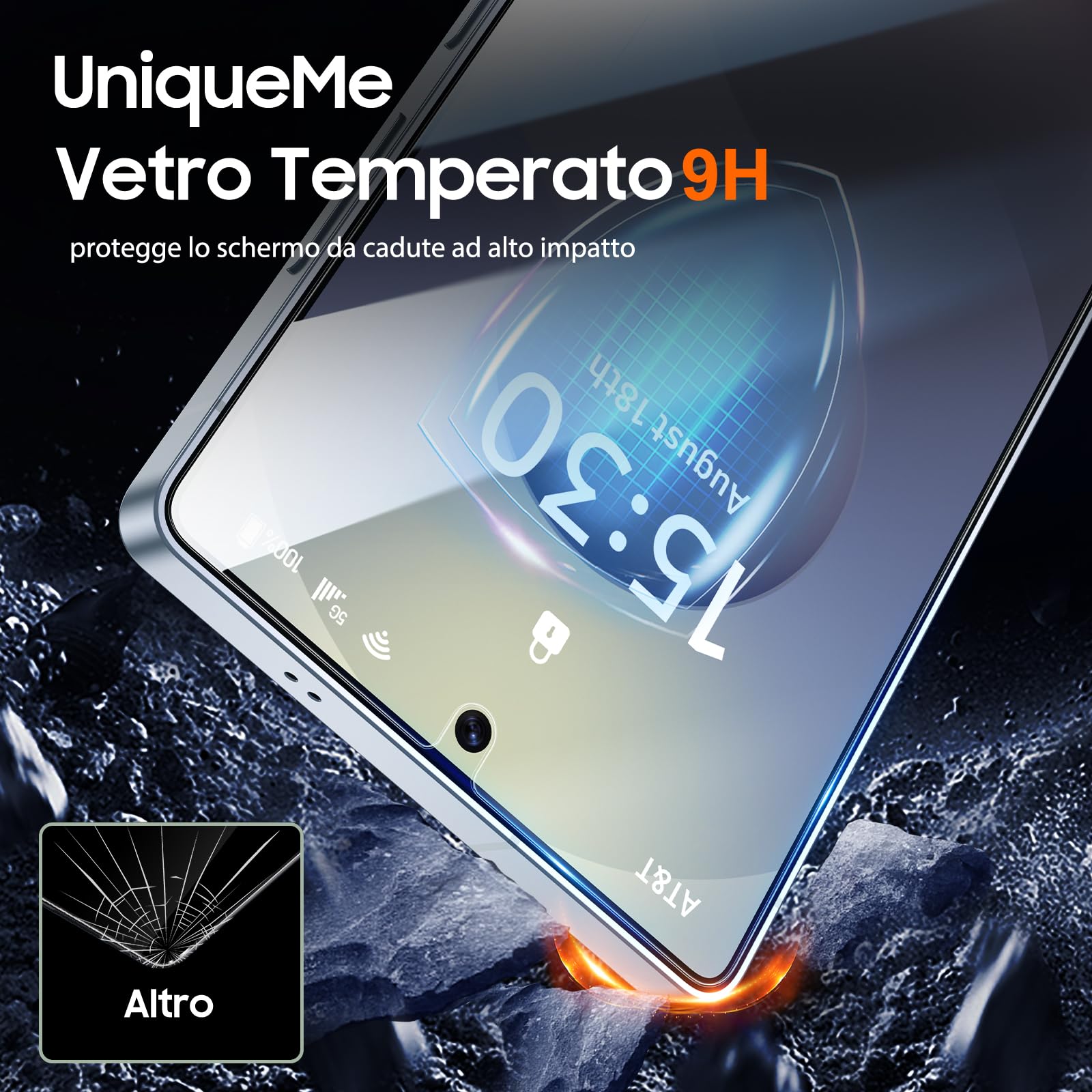 UniqueMe per Samsung Galaxy S25 Ultra Pellicola Protettiva - 2 Pezzi Pellicola Vetro Temperato per Samsung S25 Ultra e 2 Pezzi Protezione Fotocamera, Resistente ai Graffi, Bubble Proof