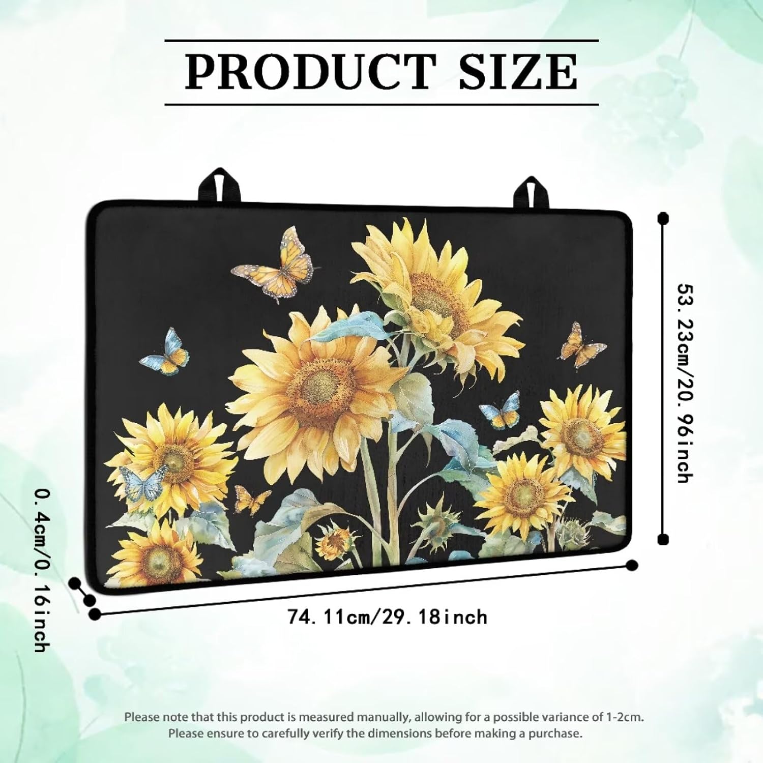 Glass Ceramic Top Stove Cover Anti-Scratch Universal Induction Cooktop Protector Mat for Electric Stove with Non-Slip Rubber Backing, 29 x 21 Inch, Sunflower Butterfly Black Print