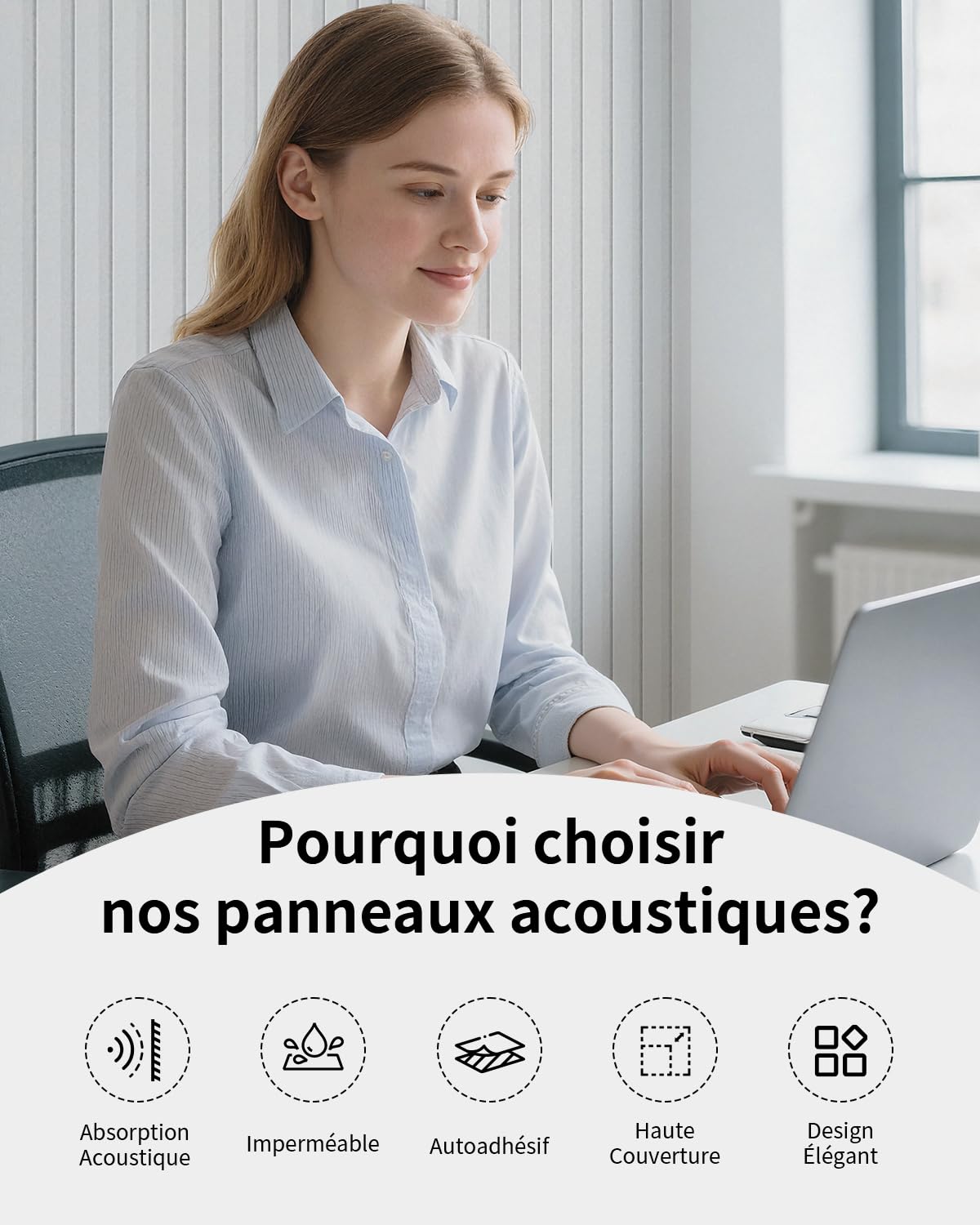 Grands Panneaux Acoustiques Autocollants 116x58x1,8cm, 6 Pièces Panneaux Muraux Isolants, 4,04㎡ Revêtement Mural Acoustique & Décoration Murale pour Studio Bureau, Argenté