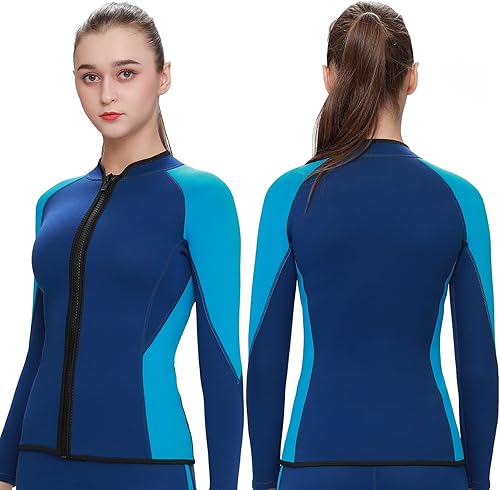 Miniatura 1 de Wetsuit Top Men, Wet Suit Tops Womens in Cold Water Weather, Wetsuit Jacket Mens Neoprene Long Sleeve for Surf Swim Snorkeling Canoeing Scuba