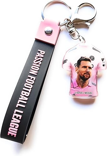 Llavero Lionel Messi número 10 Miami Pink - Miami International, Llavero colgante, para mochilas, bolsos, perfecto para regalo, Miami Rosa, Regalos