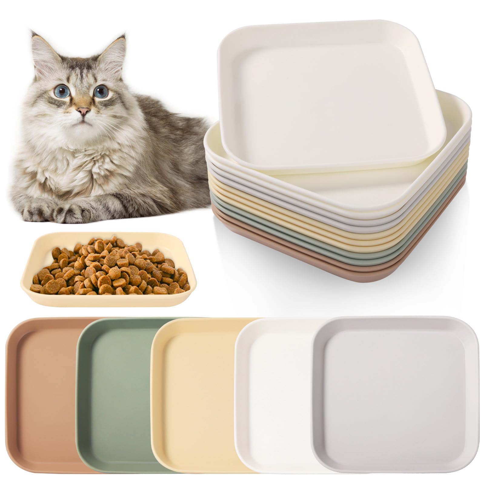 8 Piezas Comedero Gato, Pet Tazones para Gatos, Cuenco Comida Redondo Gato, Cuenco Colorido para Gatos - Perros, Gatos, Conejos — view 8