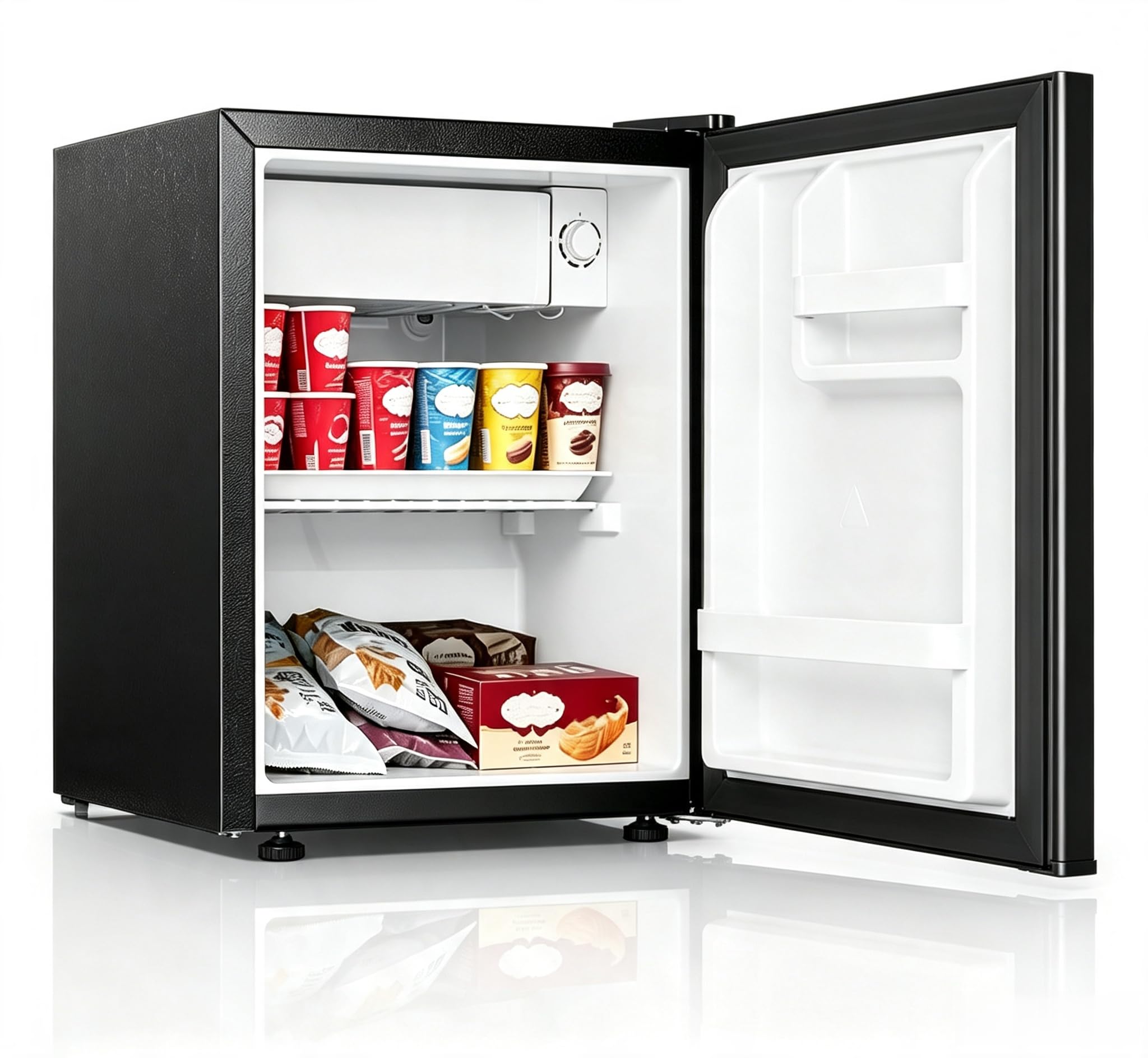 Kühlschrank, Mini Kühlschrank 45L Schnelle Kühlung In Der Chiller Box, 5 Temperaturstufen (0-18℃), 41 dB Leiser Betrieb, Verstellbare Füße, Kompakt, Gemüseschublade, für Zimmer & Büro