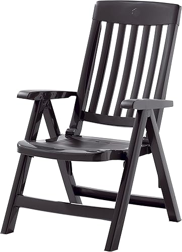 KETTLER Sieger - Silla plegable de resina gris antracita