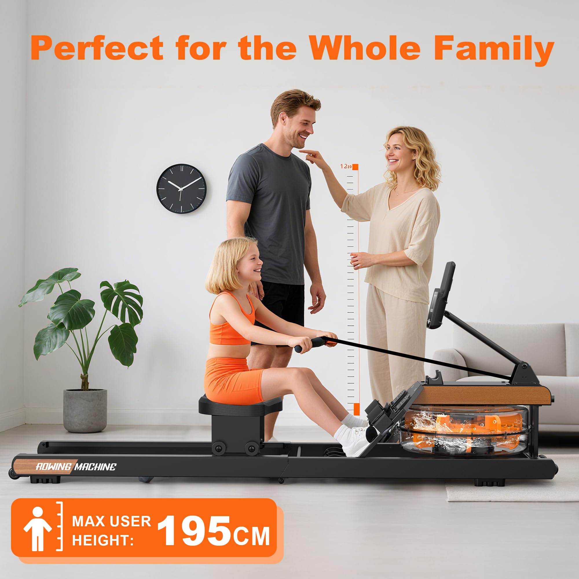 Vogatore Professionale per Casa, Pieghevole Con Resistenza ad Acqua, Monitor Bluetooth e Supporto Tablet Regolabile, Carico Massimo 160kg