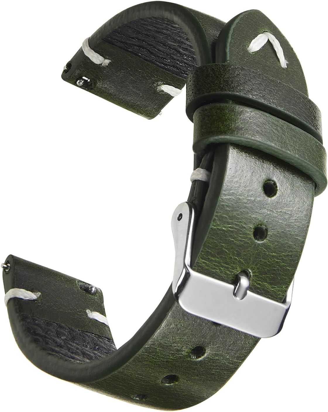 WOUKUP Vintage Leather Watch Band Quick Release Replacement Genuine Watch Strap 18mm 19mm 20mm 22mm for Men and Women