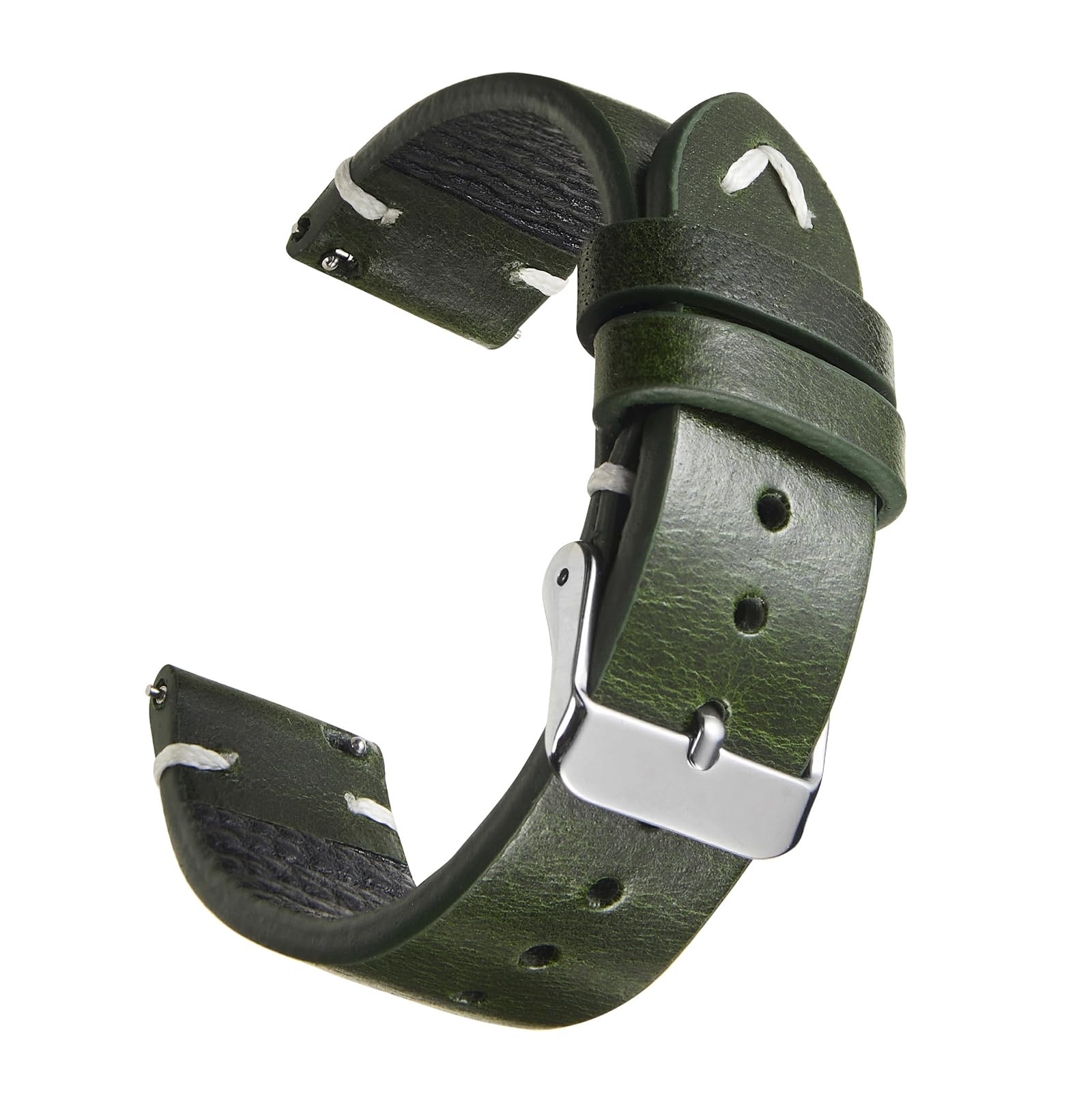 WOUKUP Vintage Leather Watch Band Quick Release Replacement Genuine Watch Strap 18mm 19mm 20mm 22mm for Men and Women