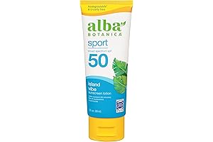 Sunscreen Lotion, Alba SPF 50 Sport, 3-Ounce UV Protection for All Skin Types