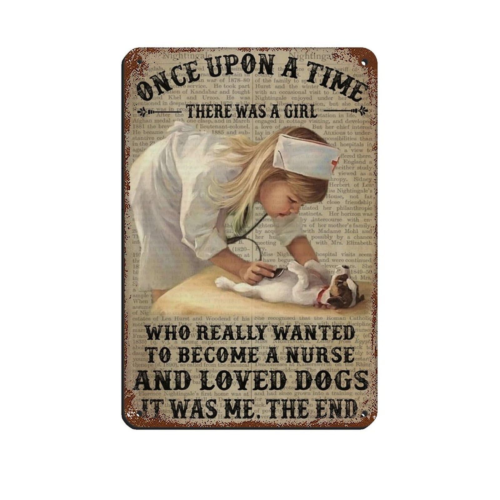 Girl Who Really Wanted To Become A Nurse Tin Sign Vintage Metal Pub Club Cafe Bar Home Wall Art Decoration Poster Retro 8x12inch(20x30cm)
