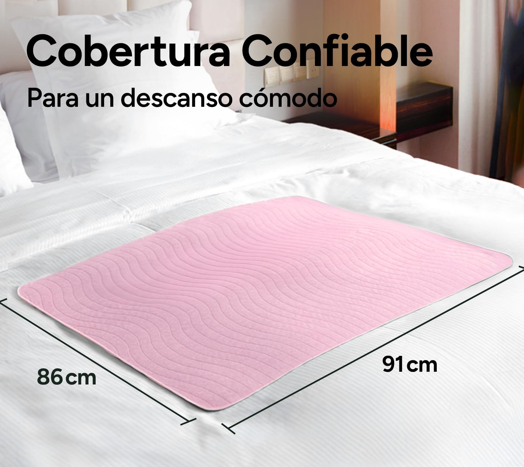 WHYWORRY Empapadores Cama Adultos Lavables 86 x 91 cm para Incontinencia, Protector Cama Impermeable Reutilizable Absorbente, Salvacamas Impermeable, 4 Capas de Protección, Oeko-Tex, Rosa, 4 Unidades