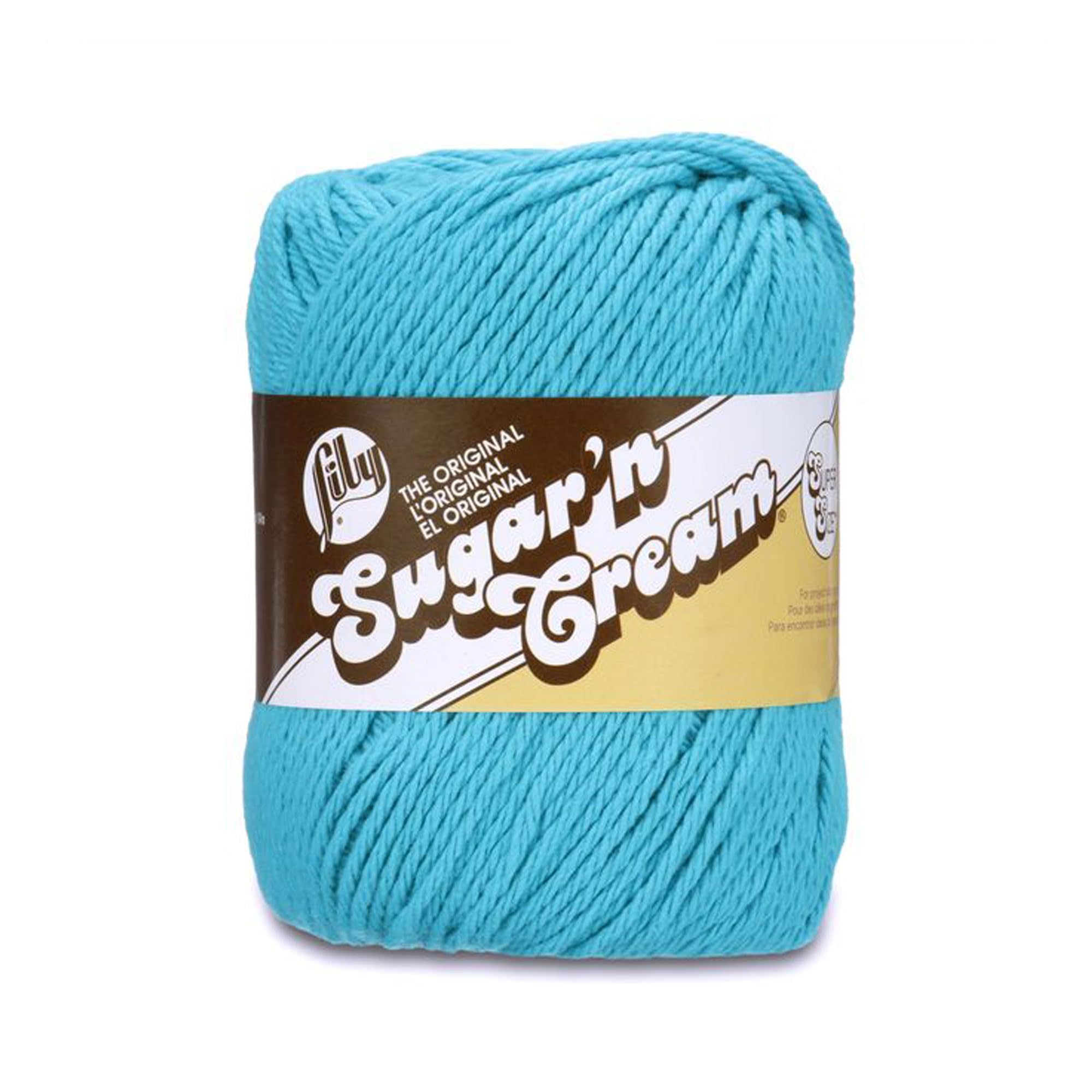 Lily Sugar'N Cream Super Size Mod Blue Garn – 6 Packungen mit 113 g – Baumwolle – 4 Medium (Kammgarn) – 200 Meter – Stricken/Häkeln | #4 Kammgarn, 100 % Baumwolle, weiches Häkelgarn für Geschirrtücher, Küche, Stricken und Bastelarbeiten, 200 m