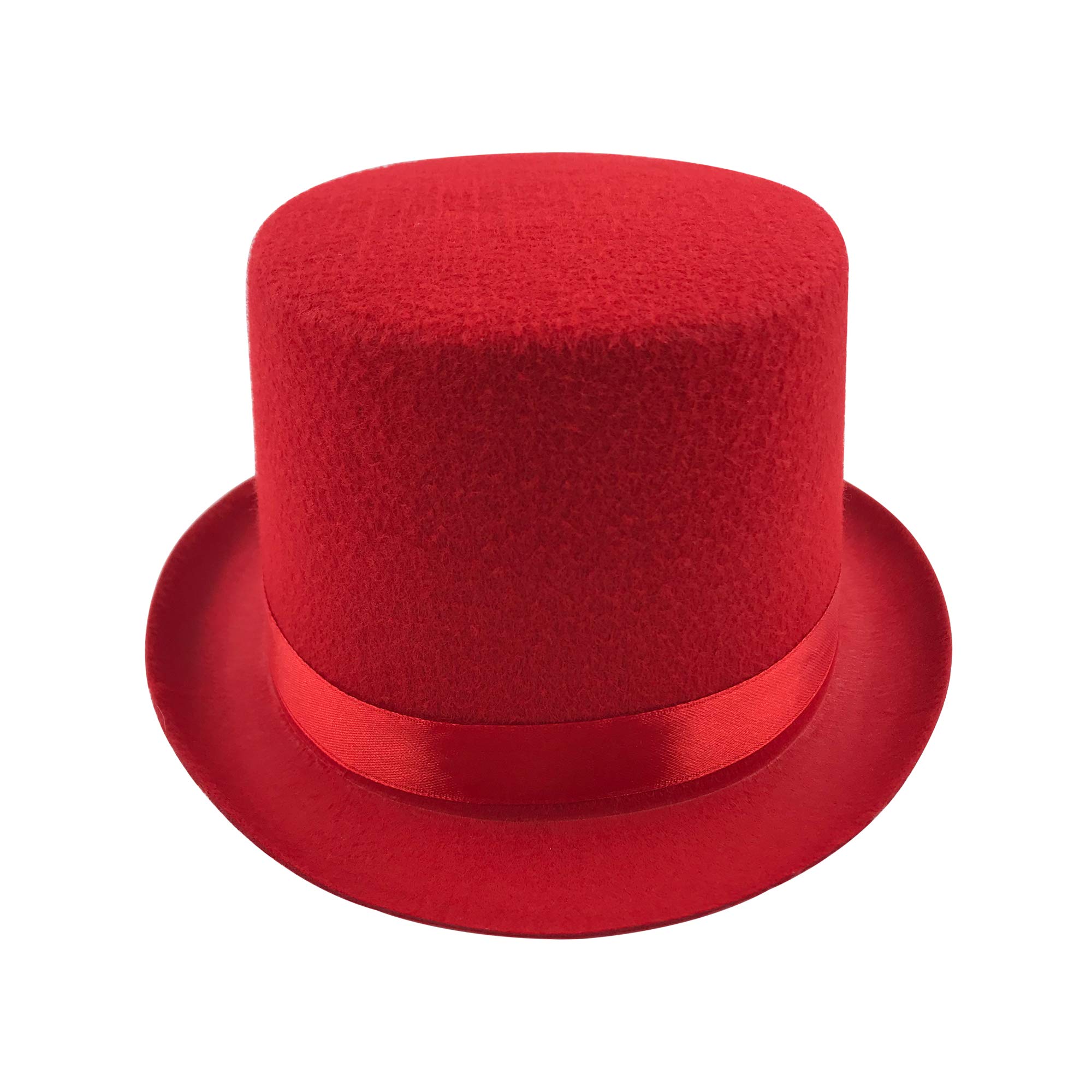 Carnavalife Sombrero Chistera de Copa de Fieltro Satén Gorro de Ronda Mago con Cinta de Raso para Adultos y Niños