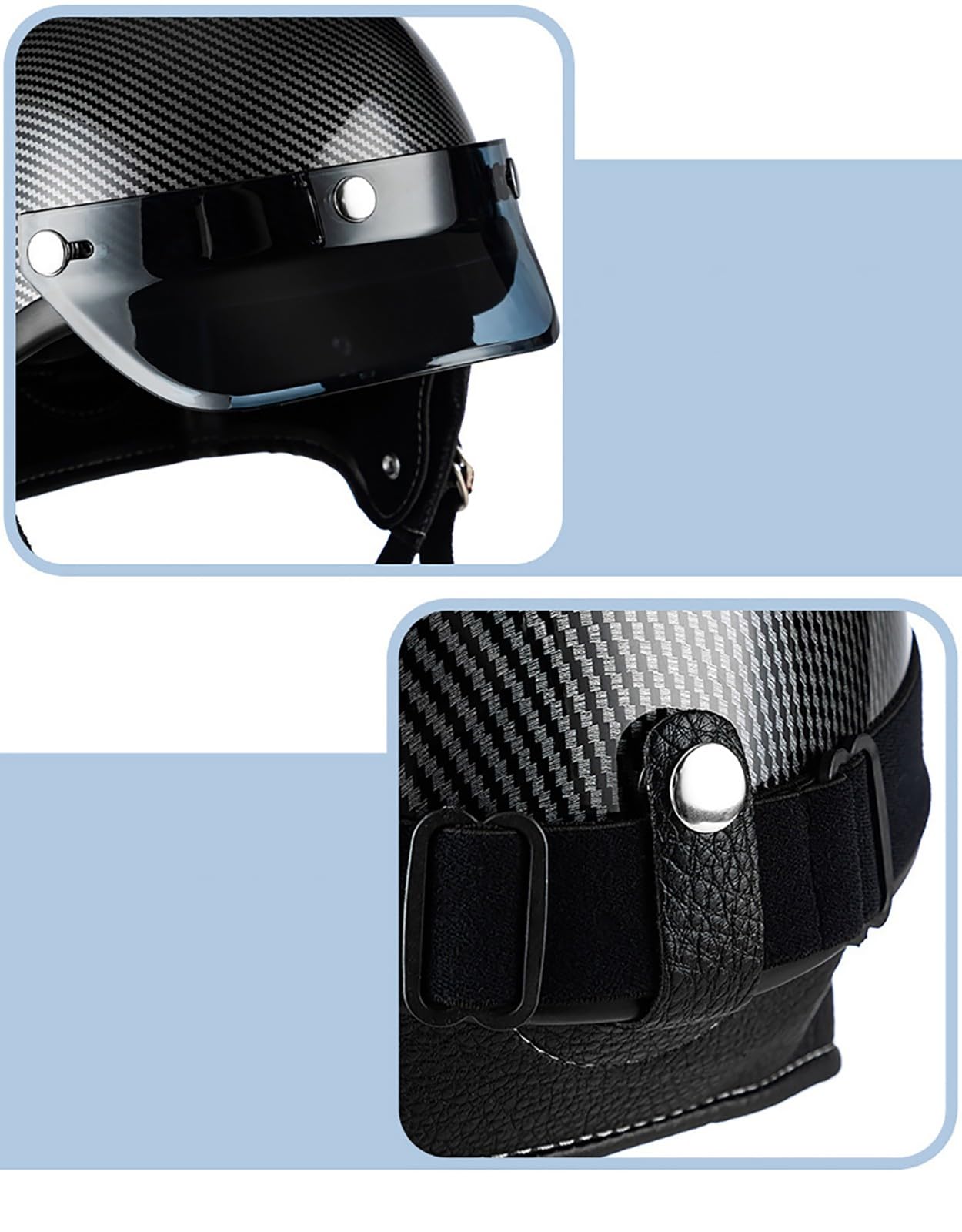 Casco Moto Aperto Casco Retro Moto Mezzo Casco per Uomo E Donna Certificato Ece Unisex per Bici Scooter, B, L=57-59CM