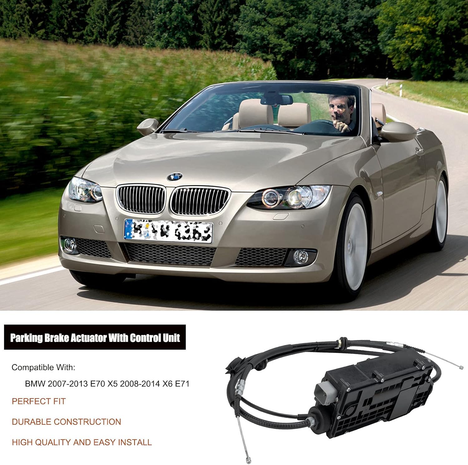 Lіmіtеd Stосk Parking Brake Actuator 34436788556 34436850289 Replacement for BMW X5 E70 2007-2013 X6 E71 E72 2008-2014 34436788968 34436796072 Parking Brake Actuator with Control Unit