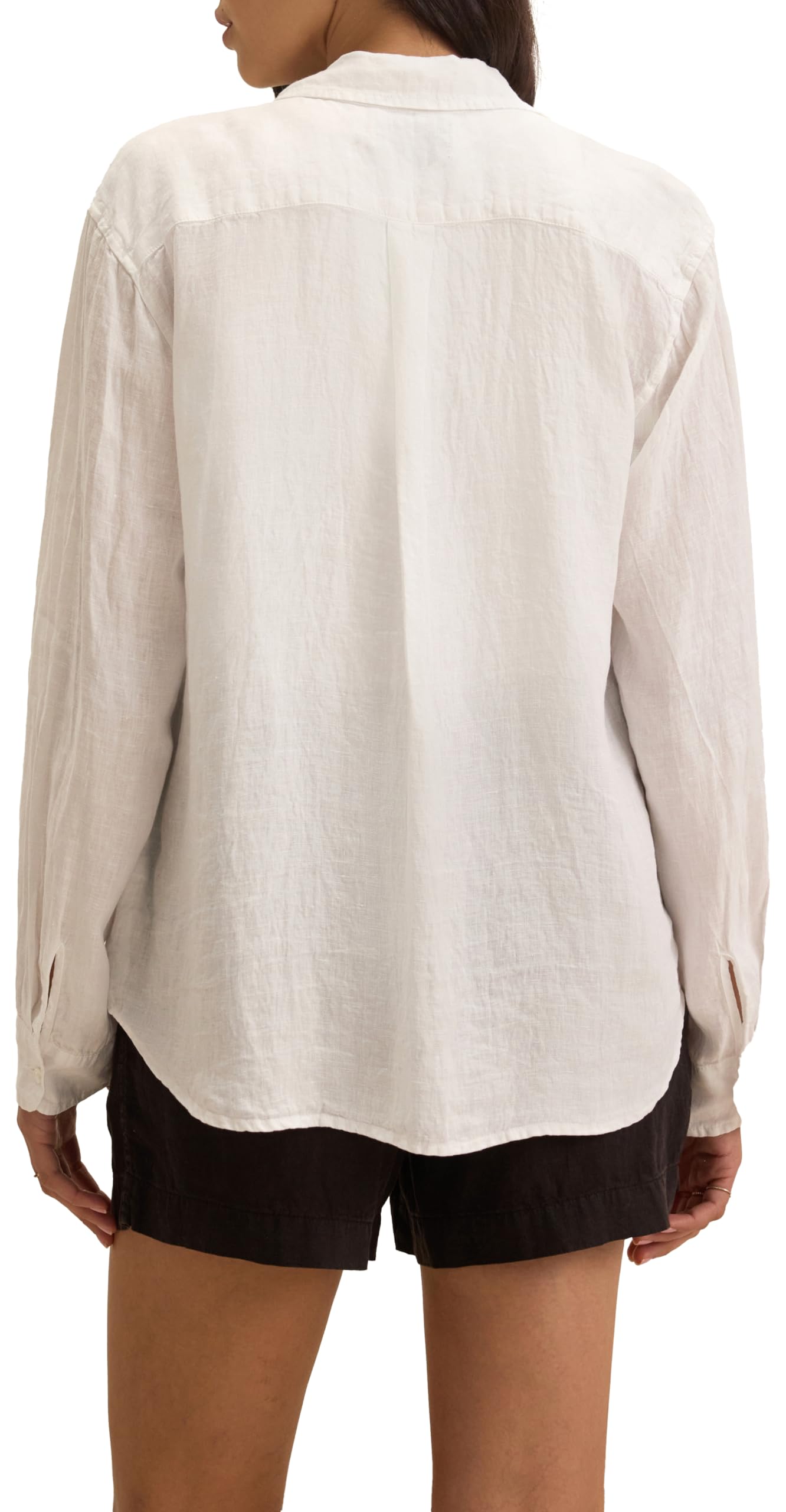Velvet by Graham & Spencer Damen Sisi Woven Linen Button Up Shirt by Cleo Wade Cleo Wade Sisi Hemd aus gewebtem Leinen mit Knopfleiste