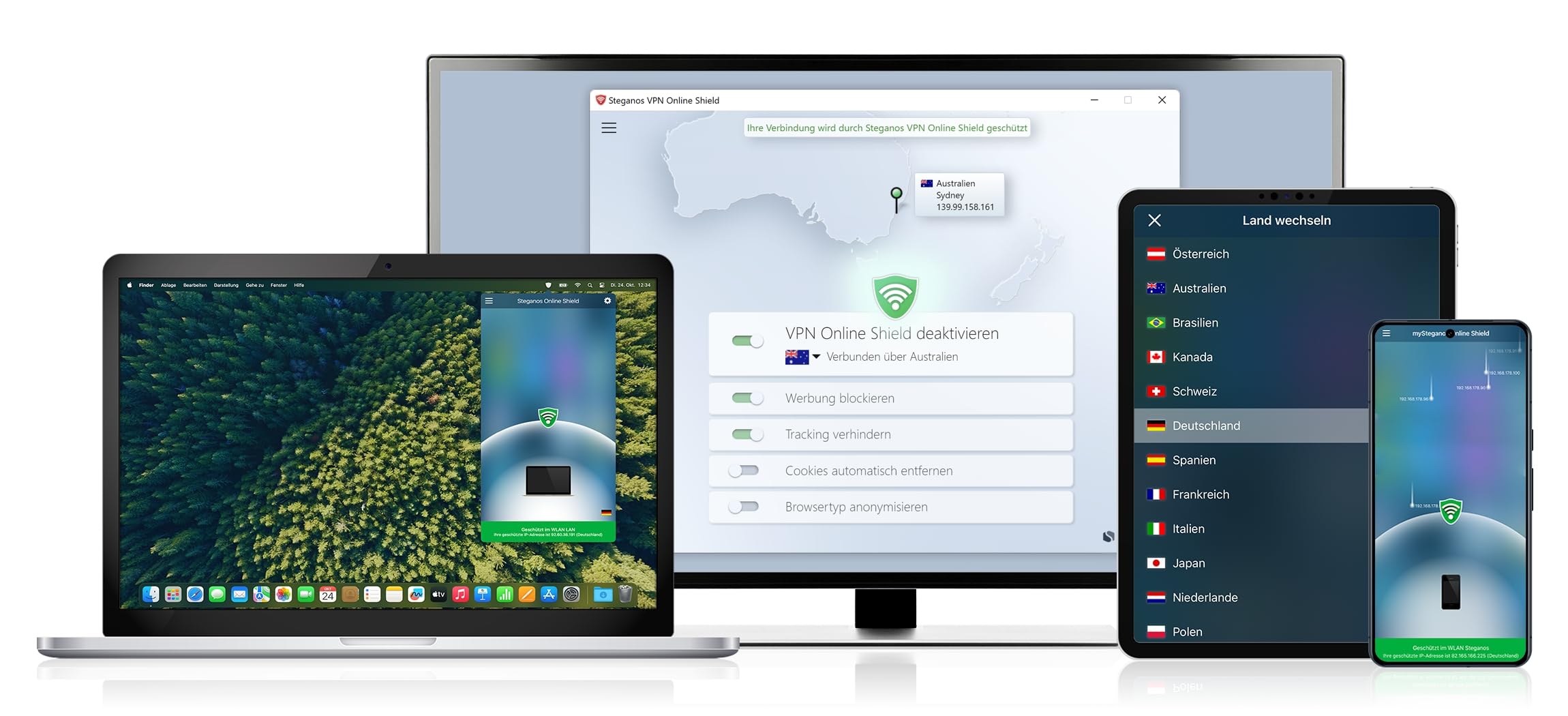 Steganos VPN Online Shield 2026 | Das Internet wie ich es will: Sicher. Privat. Werbefrei | Made in Germany | Aktivierungscode per Email