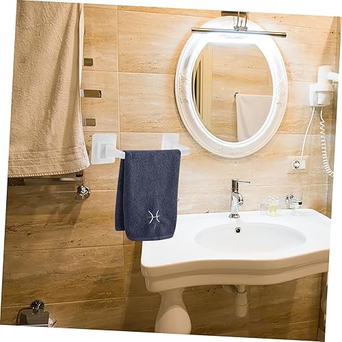 Miniatura 5 de Alipis Toallero de trapo, toallero blanco con ventosa, toallero con ventosa, barra de toalla de pared, barra de toalla autoadhesiva, toallero