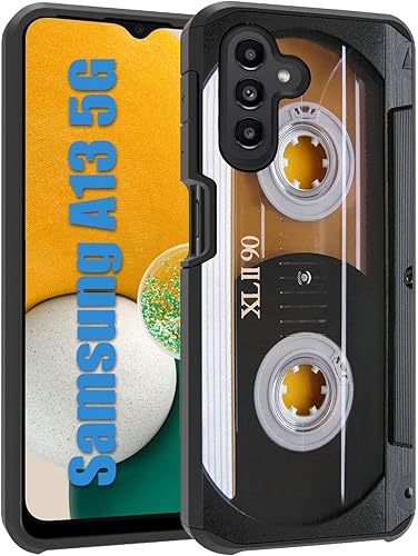 Miniatura 7 de FQTBCEARI Funda para Galaxy A13 5G, 2 en 1 híbrida de policarbonato duro y silicona suave, resistente, doble capa, a prueba de golpes, funda de