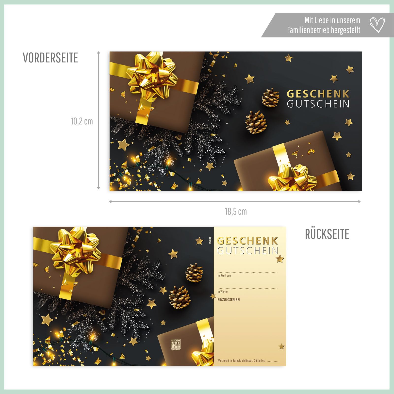 50 Gutscheine. Blanko zum Selberausfüllen. Für Weihnachten, für Firmen mit Weinachtsmotiv.
