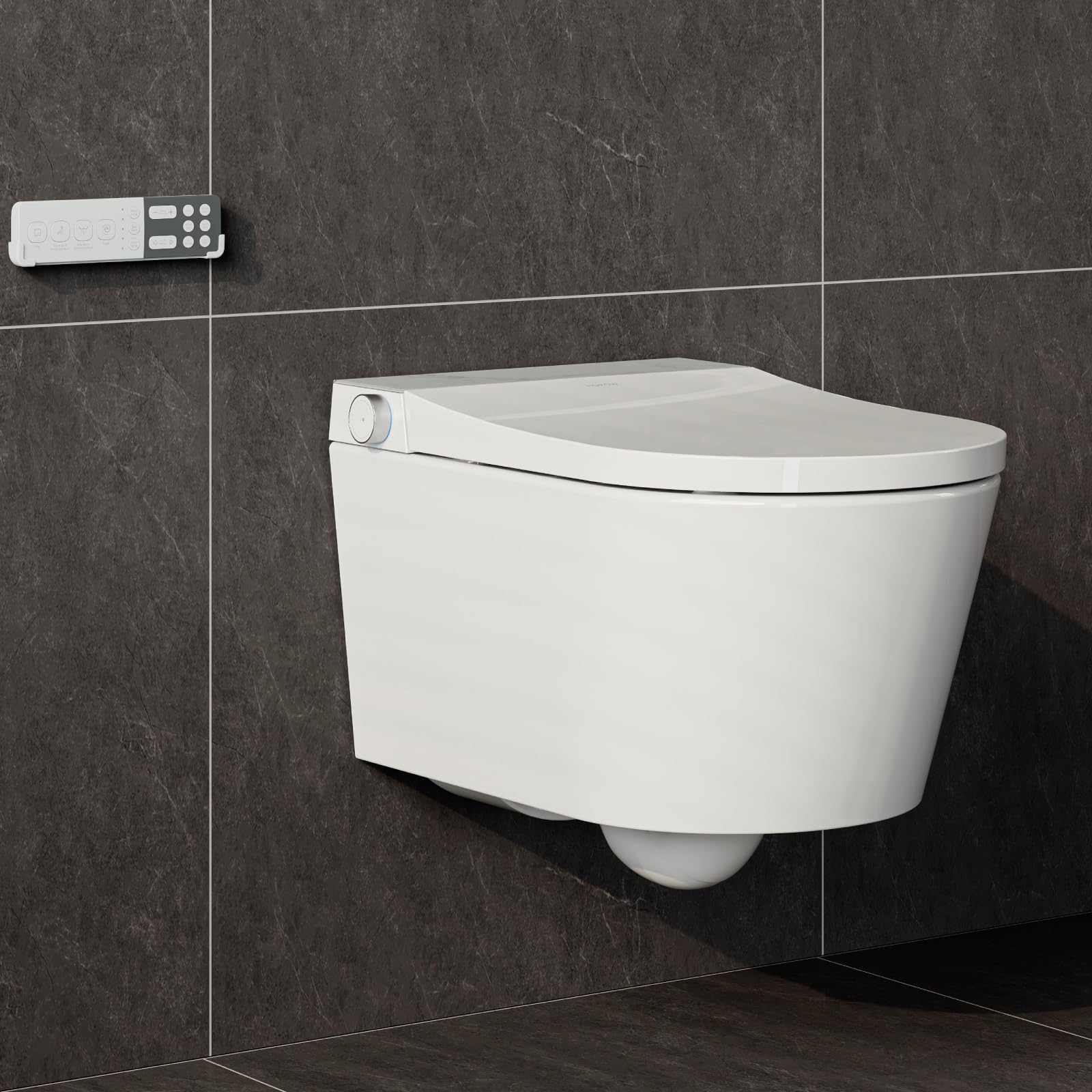 Horow White Shower Toilet Intelligent Wall Toilet Rimless With Multiple Shower Modes Smart Toilet With Heated Toilet Seat Hanging Toilet With Bidet Function Taharet Toilet With Uv Sterilisation And