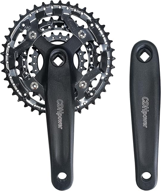 Triple Speed Aluminum Alloy Square Crankset 170mm 104/64bcd 42/32/22T with Chainring Crankarms, Crank Set Chainset for Mountain Road Bike Fixed Gear Bicycle