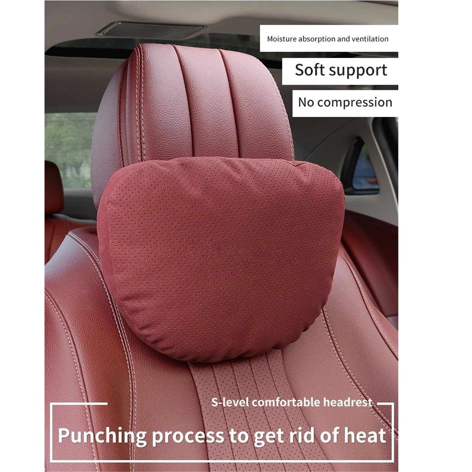 Cale-têtes pour sièges Auto Coussin Lombaire de Soutien pour Appui-tête et Nuque Compatible avec Polestar 1, 2, 3, 4 5 (2023-2024). Tête de Voiture(Black 1)