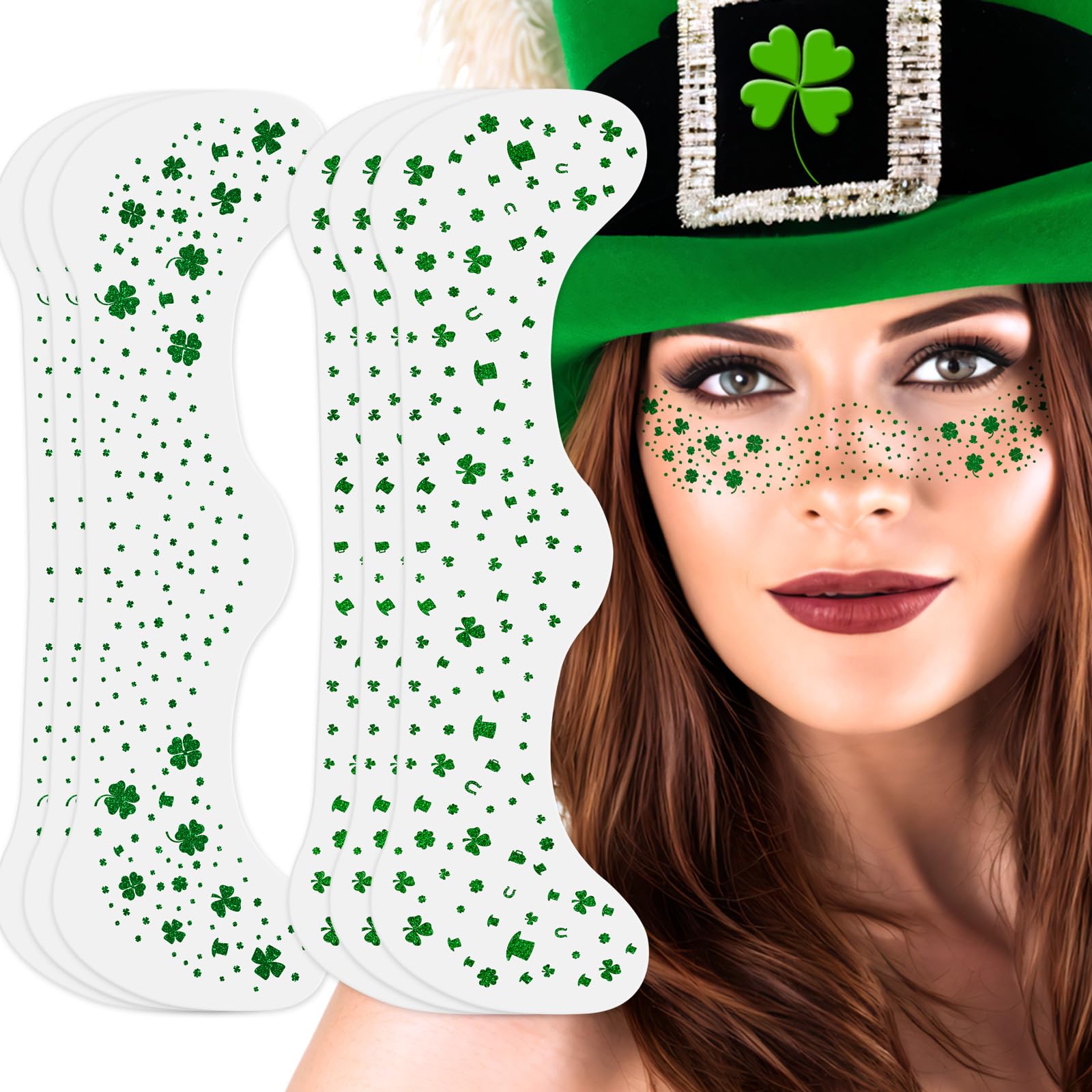 MEICOLY Shamrock Glitter Freckle Stickers