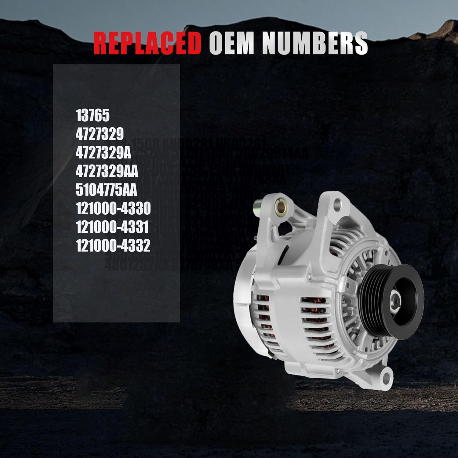 130 Amp/12 Volt Alternator Replacement for Chrysler Grand Voyager 2000,for Town & Country 1996-2000 for Dodge Caravan 1996-2000, Car Alternator Replaces 13765 4727329