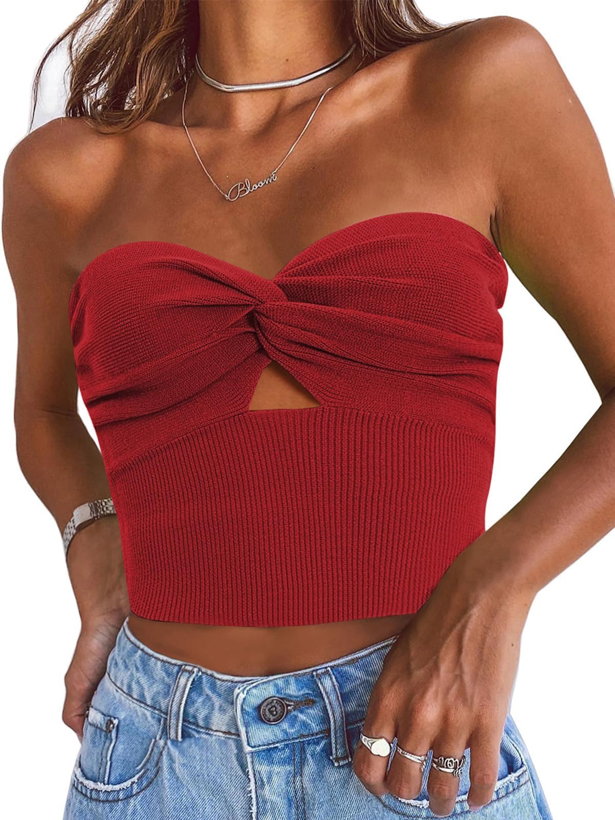 adidas red tube top