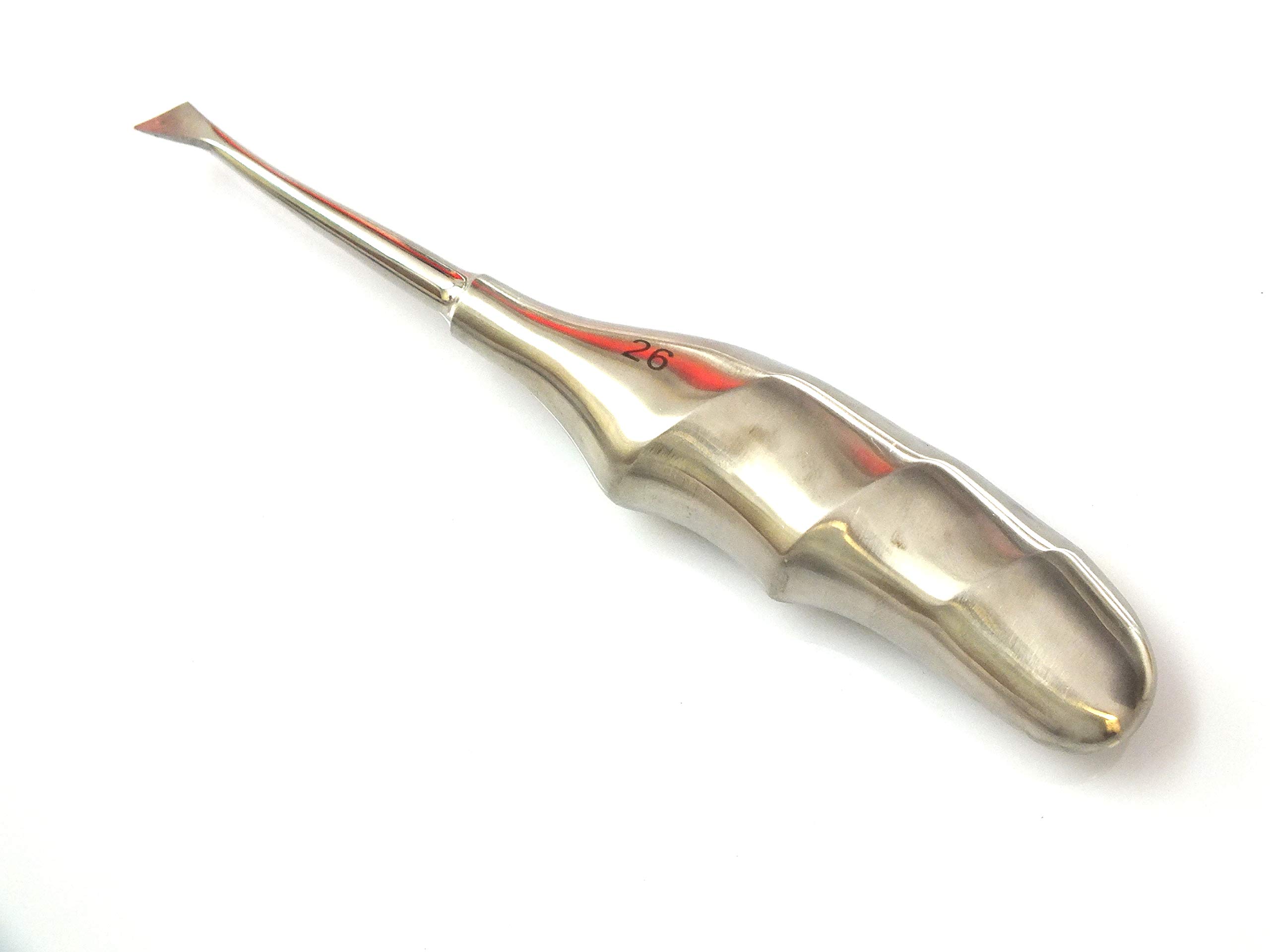 ADDLER DENTAL CRYER RIGHT ELEVATOR ANATOMIC HANDLE EASY FINGER GRIP, NO SLIP HANDLE. LIGHT WEIGHT. LIFE TIME ANTI RUSTING WARRANTY.