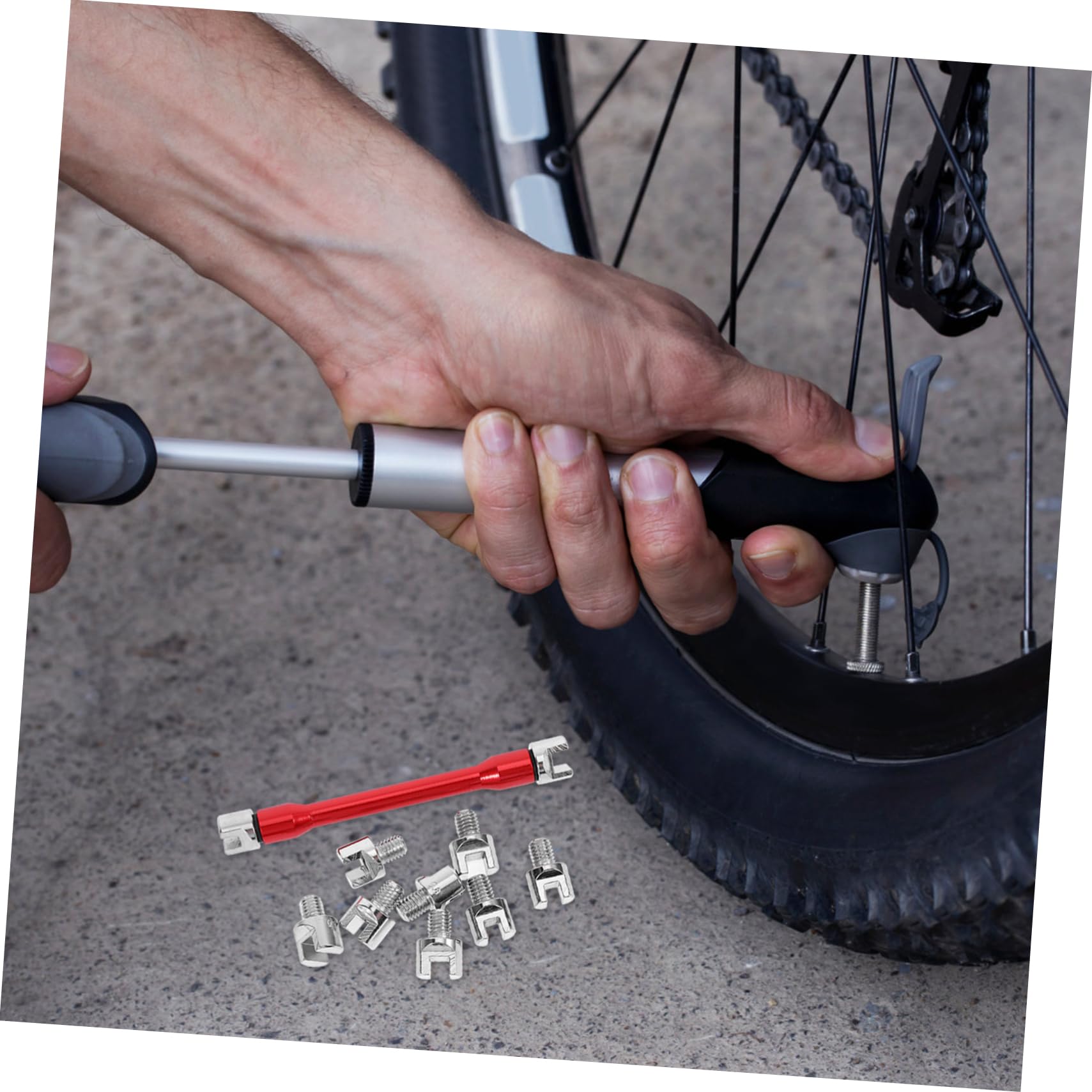 1juego Llaves De Radios para Motocicletas Tips Herramienta De Reparación De Ruedas para Bicicletas De Off-Road Caja De Almacenamiento Incluida