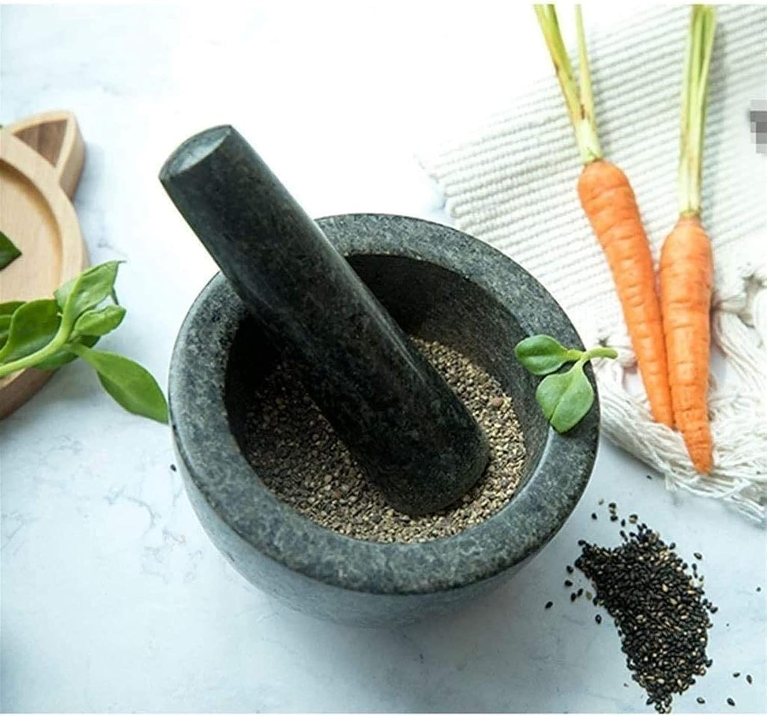 Mortar and Pestle Set, Mortar and Pestle,Crusher Bowl for Guacamole, Herbs, Spices, Garlic