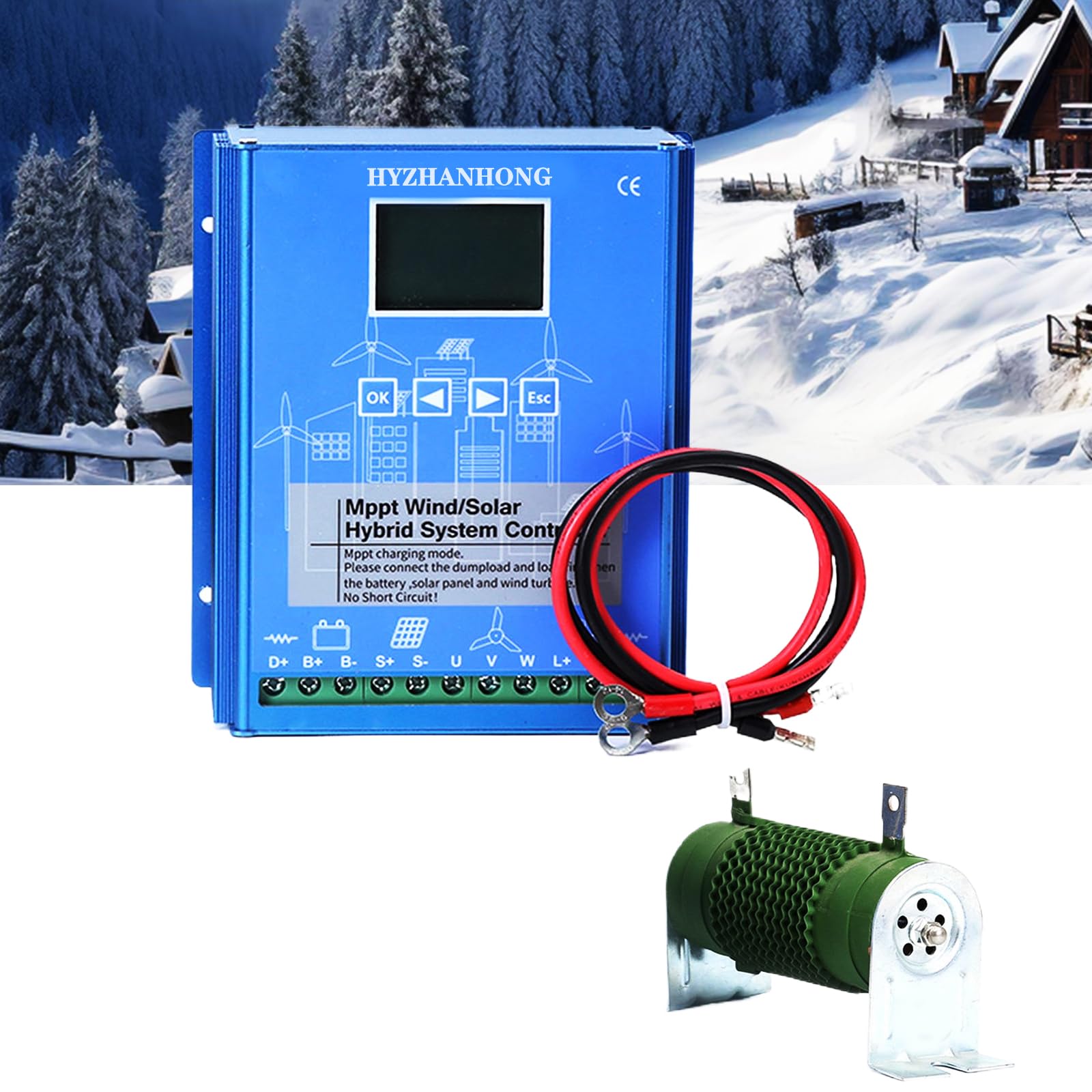 Controlador Solar híbrido MPPT de 2500 W, 12 V, 24 V y 48 V, Ecualizador de batería de turbina eólica con Pantalla LCD de Carga de Descarga para Todas Las baterías Lifepo4