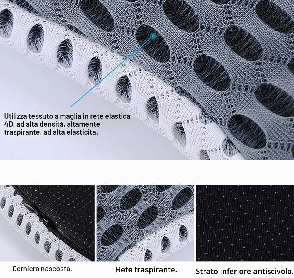 YJWAN Cuscino del sedile a cuneo per auto per sedile del conducente auto Sedia da ufficio Sedie a rotelle Supporto coccige coccige Sollievo dal dolore Memory Foam Cuscino Grigio