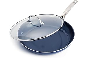 Blue Diamond Cookware 12" Frying Pan Skillet with Lid: Perfect for Non-Stick Cooking